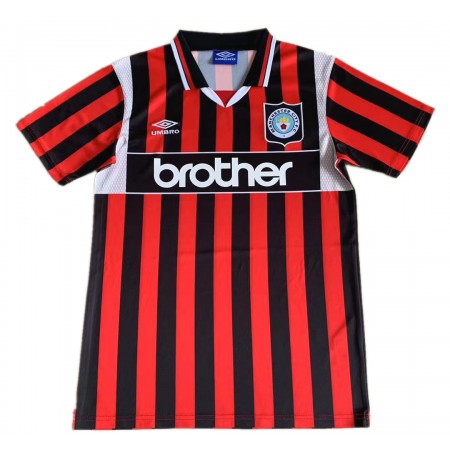 Koszulka Manchester City Retro Wyjazdowe Stroje Piłkarskie 1996 Krótki Rękaw